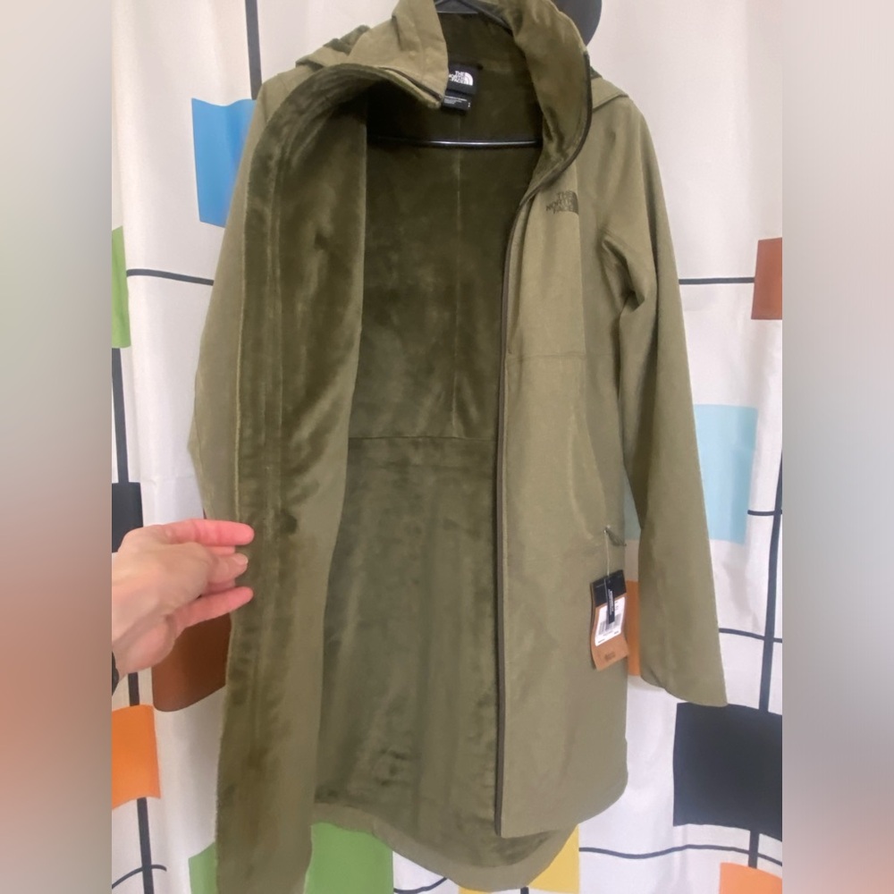 THE NORTH FACE Women's Shelbe Raschel Parka Length With Hood - olive small NWT - Picture 7 of 10